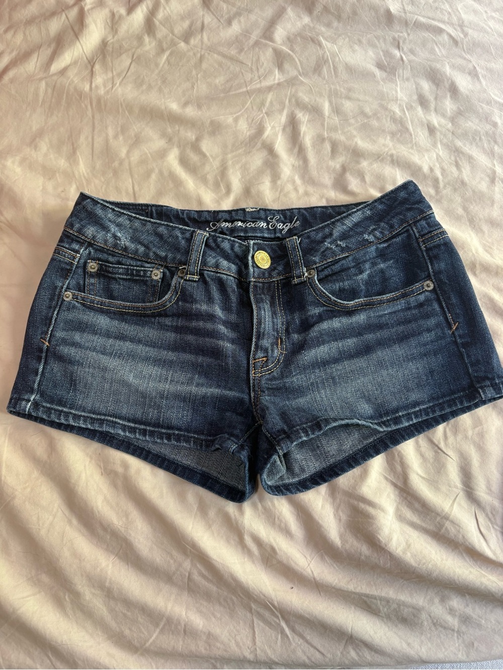 Vintage American Eagle Outfitters Dark Blue Denim Low Rise Shorts